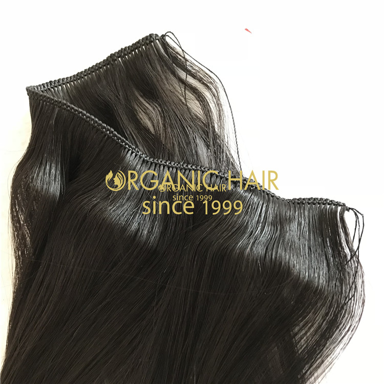 Affordable Double Drawn  European Virgin Hand Tied Hair Weft A19
